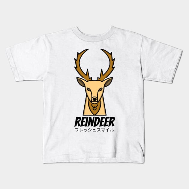 Reindeer Cartoon Animal Meme Kids T-Shirt by BradleyHeal